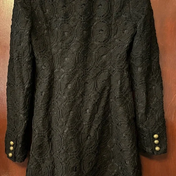 Women’s Tracy Reese Black Lace Pea Coat - Picture 2 of 5
